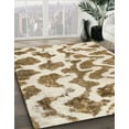 thumbnail image 3 of Ahgly Company Machine Washable Indoor Round Abstract Light Brown Area Rugs, 5' Round, 3 of 7