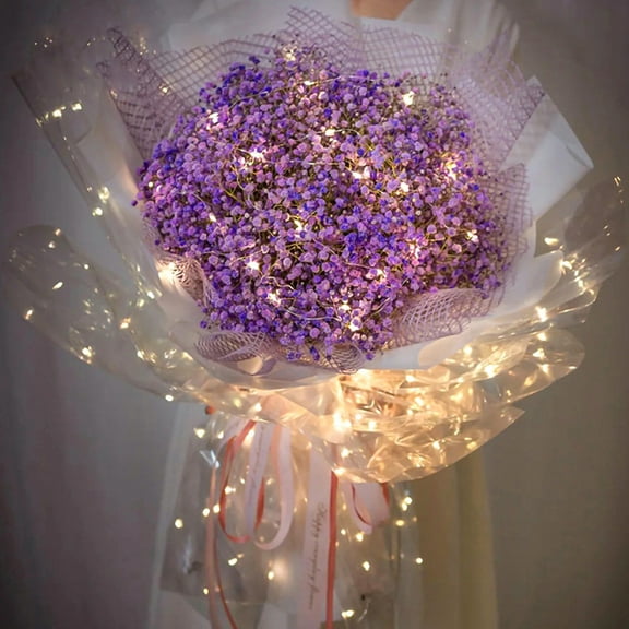 Kugisaki LED Bouquet Wrapping Paper Gift Wrap Paper 10 Sheets,Sence Atmosphere Shiny Layout for Wedding Xmas Party Holiday Birthday Gift Wrap,23.4x23.4 Inch Per Sheet