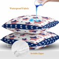 thumbnail image 4 of Throw Pillow Covers 24x24 Inch Set of 2, 4th of July Waterproof Outdoor Pillow Covers, American Flag Blue Star Decorative Cushion Pillowcases for Couch, Sofa, Bed, Garden, Patio, 4 of 9
