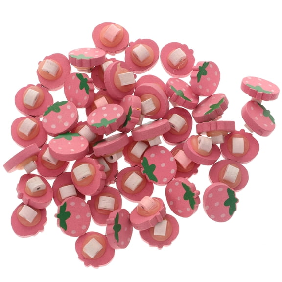 Raindrops 50pcs Strawberry Buttons Wooden Kids DIY Handcraft Accessary for DIY Sewing Clothes Shoes