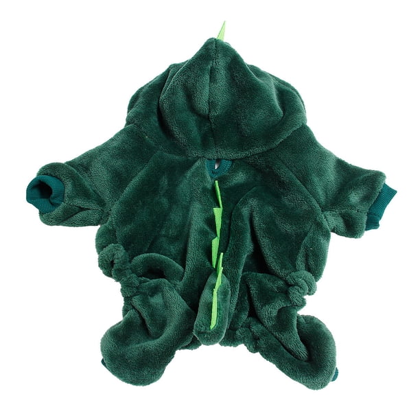 Disfraz de dinosaurio de forro polar suave con capucha para mascotas, ropa de pijama cálida para mascotas, mono de cuatro patas para cosplay XianweiShao 9024735000051