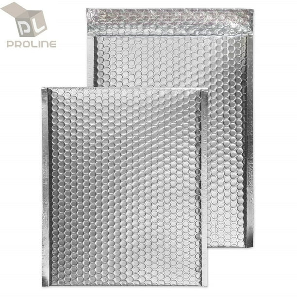 25 0 Glamour Metallic Silver Poly Bubble Mailers Envelopes Bags 6" x
