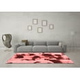 thumbnail image 3 of Ahgly Company Machine Washable Indoor Round Abstract Red Modern Area Rugs, 4' Round, 3 of 4