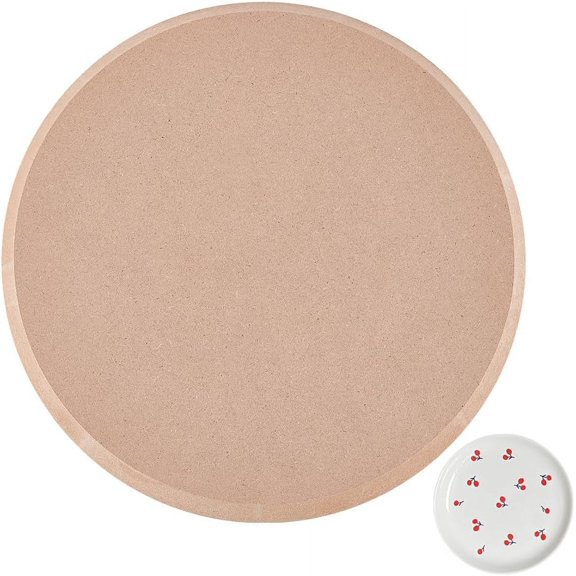 Pottery Tools Ceramic Plate Forming Mold 10x0.6inch Round Concentric Geometric Figure Rail for DIY Ceramic Cutting and Printing Blank Modeling Mud Plate Forming Tan