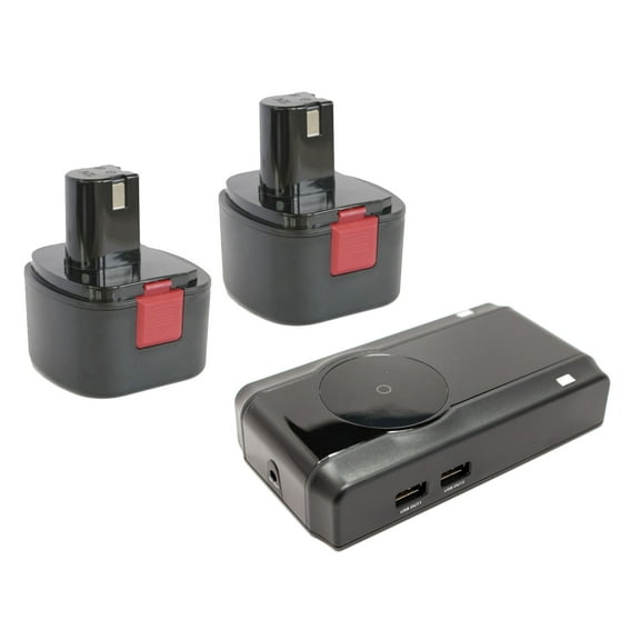 2-Pack Lincoln 12V Battery   Charger Replacement - Compatible with Lincoln PowerLuber Grease Guns Models # 1201, 1240, 1242, 1244, LNI-1201, LNI-1242, LNI-1244 (1300mAh, NICD)