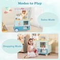 thumbnail image 5 of OLAKIDS Wooden Grocery Store Marketplace Toy, Market Stand Shop Pretend Play Set with Universal Wheel Food Scale Cash Register Beverage Rack 30 Accessories Gift for Ages 3+, 5 of 9