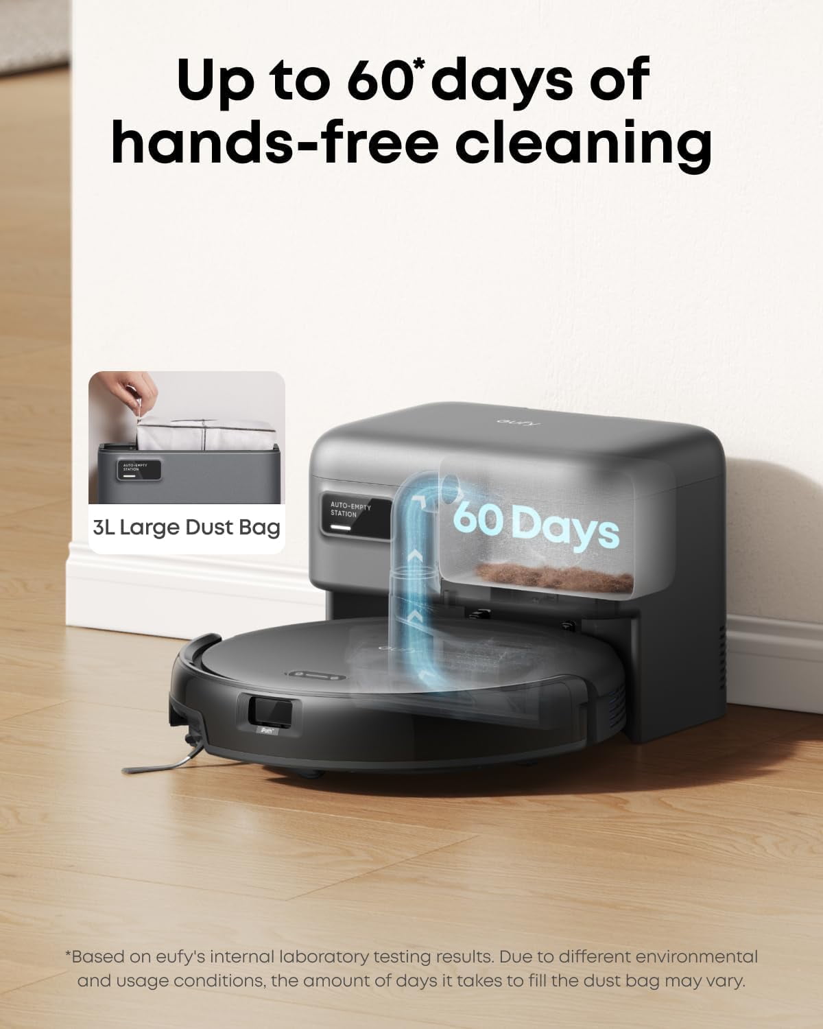 eufy Robot Vacuum C10 with Self Emptying, 8 Weeks Hands Free
