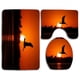 thumbnail image 1 of ABPHQTO Pájaro volando al atardecer Juego de alfombras de baño de 3 piezas Alfombra de baño Alfombra de contorno y tapa de inodoro, 1 of 2