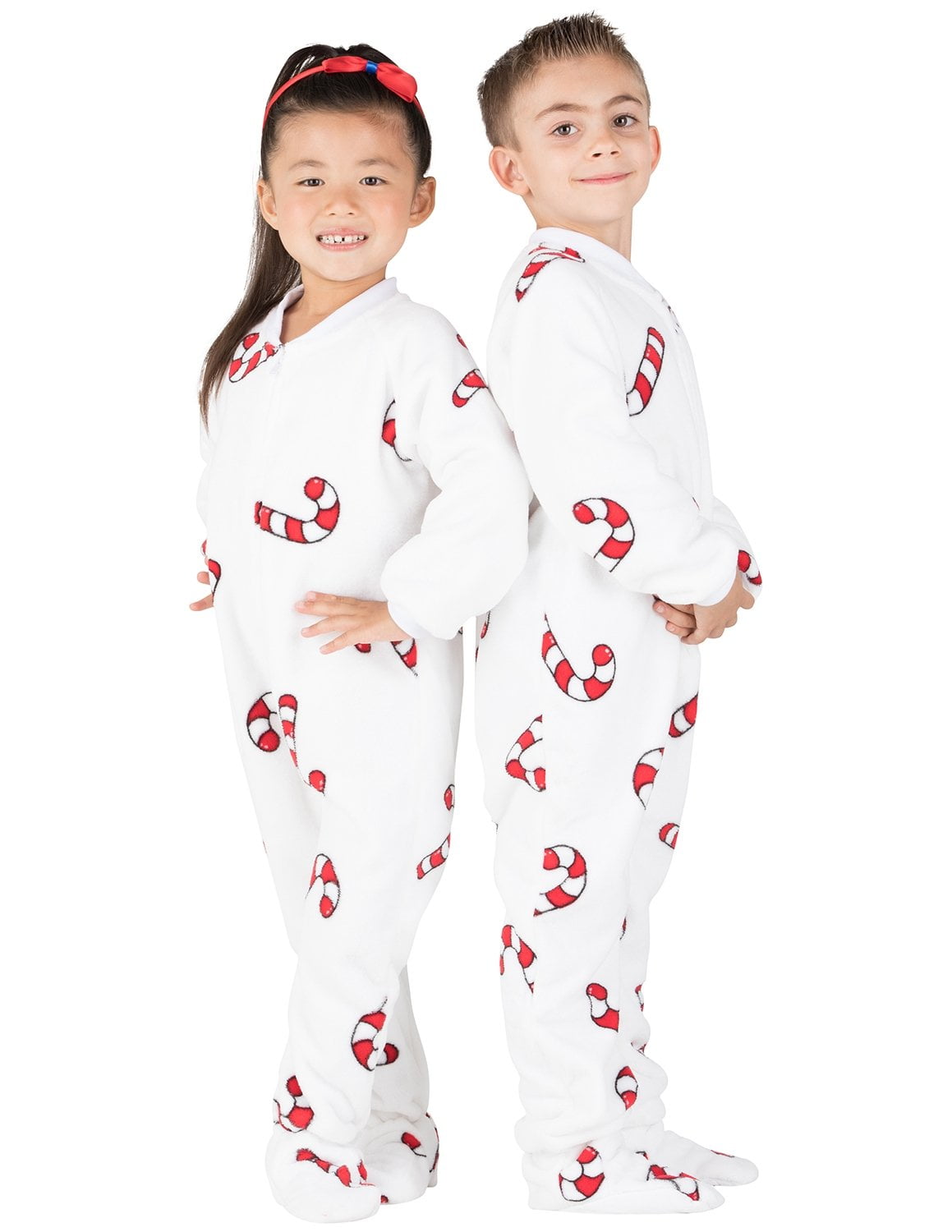 Footed Pajamas Candy Cane Lane Kids Chenille Onesie
