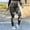 Gray, variant on Staron Women's Imitation Denim Printed Leggings High Waisted Elastic Pencil Sports Yoga Pants Capris Casual Workout Fitness, Black XXL