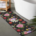thumbnail image 2 of Pioneer Flower Floral Print Pattern Bathroom Rugs Mat, Non Slip Microfiber Bathroom Rug with Rubber Backing, Soft Mats for Bathroom Floor Tub Shower, 17"x47", 2 of 5