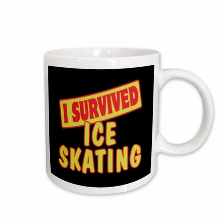 

3dRose I Survived Ice Skating Survial Pride And Humor Design Ceramic Mug 11-ounce
