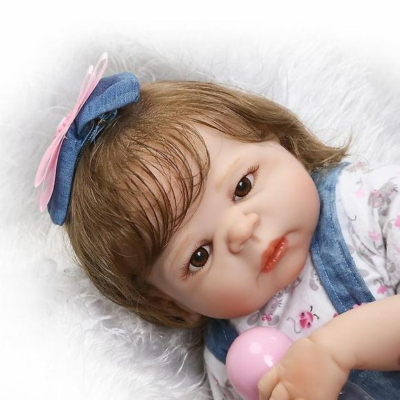 22"55cm Bebes Reborn Full Silicone Reborn Baby Girl Dolls Toys Chi