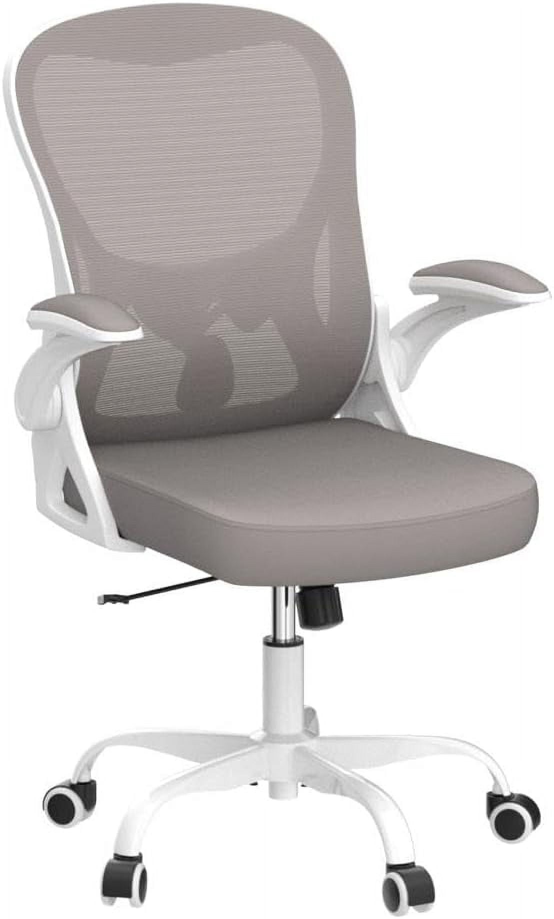 Office Chair, Ergonomic Desk Chair with Adjustable Height and Lumbar Support Swivel Desk Computer Chair with Flip up Armrests for Conference Room, Drak Gray