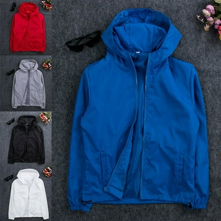 Purple Windbreaker - The Noble Collection Men's Jacket Waterproof Hooded Outdoor Camping Windbreaker Outwear Rain Coat