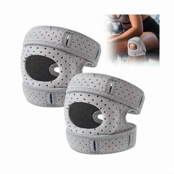 wonima44 Knee Brace for Women & Men, Adjustable Support with Side Stabilizers & Patella Gel Pad, Protects the knee, Relieve Joint Damage - Fitness Training Running Workout (Gray) (Large)