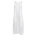 thumbnail image 4 of Fridja Robe Longue Sans Manches à Épaules Dénudées pour Femmes Grande Taille avec Dentelle et Patchwork pour Fête, 4 of 9
