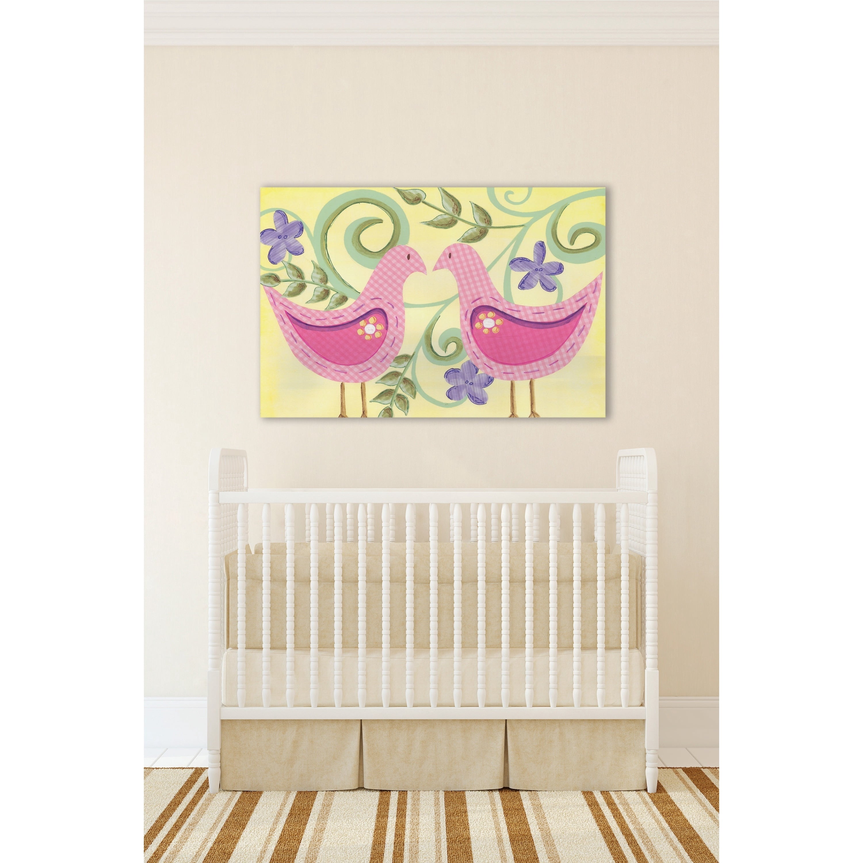 Marmont Hill "2 Birds" by Reesa Qualia Painting Print on Wrapped Canvas