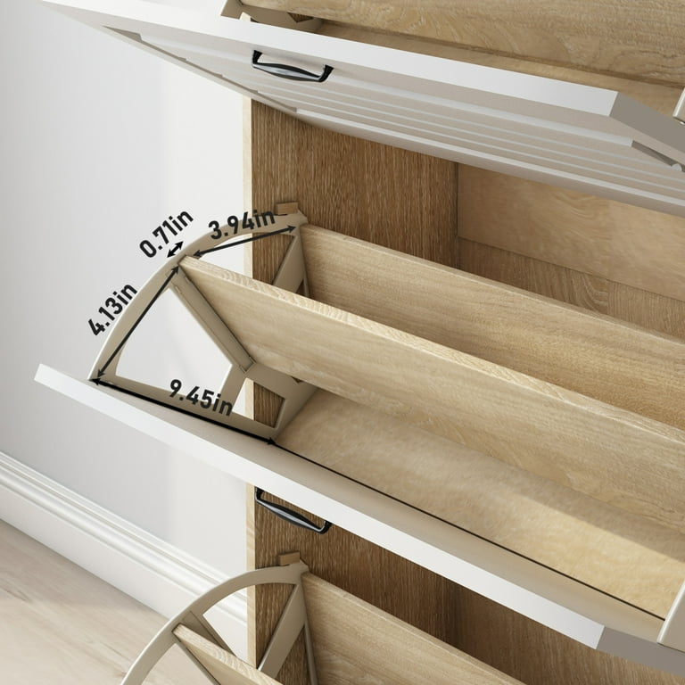 Shoe Storage Cabinet with Flip Drawers Storage Drawers, Flip