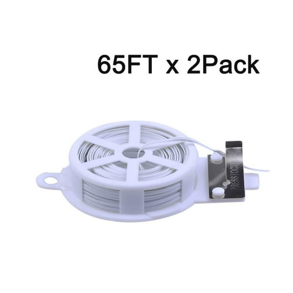EcoStake Sturdy Recyclable Plant Twist Tie 65ft-2pack with Cutter Multi-Use for Secure Vines Plants Shrubs Flowers, White