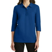 Mafoose Women's Silk Touch ¾ Sleeve Polo Shirt Royal Large