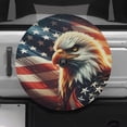 thumbnail image 2 of Lotusprinthandmade Patriotic Eagle America Flag Spare Tire Cover With Backup Camera Hole 6 Sizes (30 in.), patriotic tire cover, us flag tire protector, 2 of 6