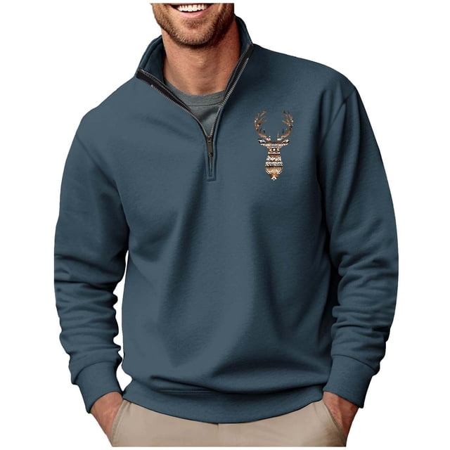 Blusa y camisa de manga larga con cuello alto para hombre, sudadera con capucha estampada, jersey deportivo con media cremallera, blusa de manga larga con cuello alto para hombre, blusa de poliéster