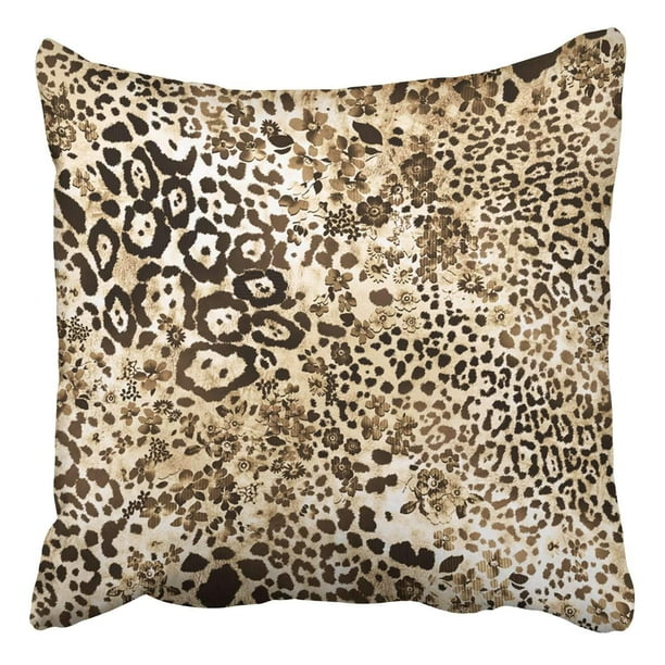 ARTJIA Leopard Leopard Print Leopard Flowers Pattern Pillowcase Cover