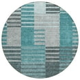 thumbnail image 2 of Addison Rugs Chantille Indoor/Outdoor Transitional Striped Teal Washable Round Rug, 8' x 8', 2 of 6