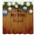 thumbnail image 3 of Ambesonne Christmas Shower Curtain, on Wood Pine, 69"Wx70"L, Brown, 3 of 5