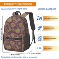 thumbnail image 3 of Paisley and Floral Purple Pattern 17" Waterproof Oxford School Backpacks for Teens, S-Shape Padded Straps, for School, Travel, Hiking, Camping, 3 of 5