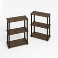 thumbnail image 3 of Furinno Turn-S-Tube 3-Tier Compact Multipurpose Shelf Display Rack with Square Tube, Black Walnut/Brown, Set of 2, 3 of 6