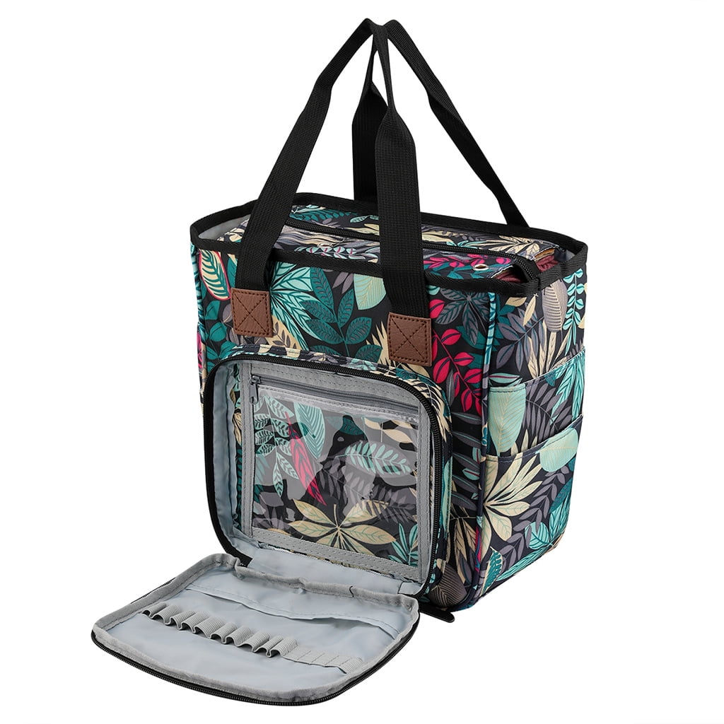 ZUARFY Portable Knitting Bag DIY Yarn Storage Organizer Crochet Hook Needles Knitting Tote Basket for Yarn Balls Sewing Supply