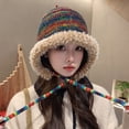 thumbnail image 5 of D-GROEE Warm Comfortable Headwear Cozy Winter Plush Hat Rainbow Design Warm Windproof Knitted Hat for Women Accessories Knitted Hat for Cold Weather, 5 of 8