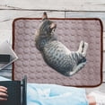 thumbnail image 5 of Summercome Cooling Mat for Pets, Ice Silk Mat Cooling Blanket Cushion for Dogs Cats, Summer Cool Down Comfortable Pet Pad, Ideal for Kennel Sofa Bed Floor Car Seats, 11.8 × 15.7inch (Brown), 5 of 9