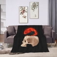 thumbnail image 6 of DouZhe Ultra-Soft Micro Fleece Lightweight Flannel Bed Blanket, Red Moon Crow and Skull Print Cozy Warm Throw Blankets, 40"x30", 6 of 7