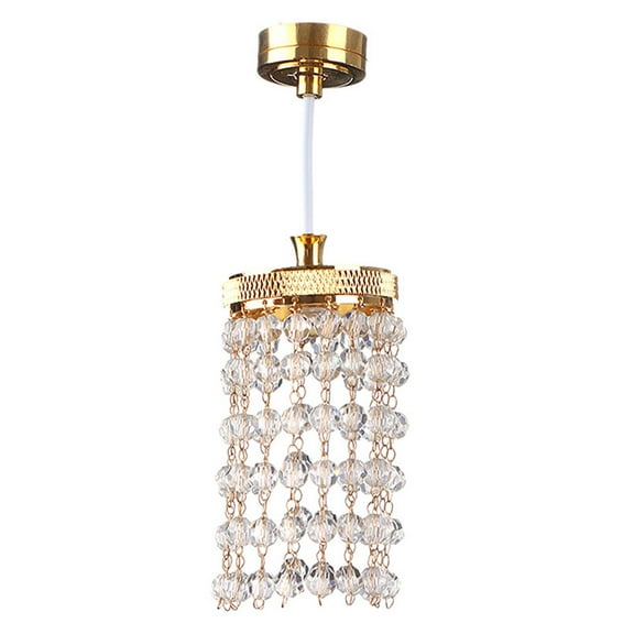 COOLHOOD 1/12 Scale Miniature Crystal Chandelier For Doll House With LED Lighting Easy Installation Metal Craft Accessory