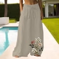 thumbnail image 2 of YUANGUANST Wide Leg Pants Woman Holiday Style Retro Linen Floral Ethnic Print Casual Pants For Women – Comfortable Relaxed Fit Perfect For Summer Beach And Vacation Wear Office Slacks, 2 of 4