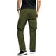 thumbnail image 3 of Pantalones largos de moda para hombre, casuales, de color sólido, con bolsillos cargo y cintura elástica, de poliéster., 3 of 8