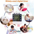 thumbnail image 4 of 2X Temporizador Digital 100 Horas Triple Cuenta Atrás / Arriba Temporizador de Reloj Cocina Temporizador de Cocina con Pantalla LCD Soporte Magnético de Alarma Fuerte, 4 of 5