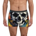 thumbnail image 1 of Balery Modern Hip-Hop Skull Calzoncillos bóxer para hombre, ropa interior de algodón suave y transpirable con cinturilla de nailon-X-Large, 1 of 5