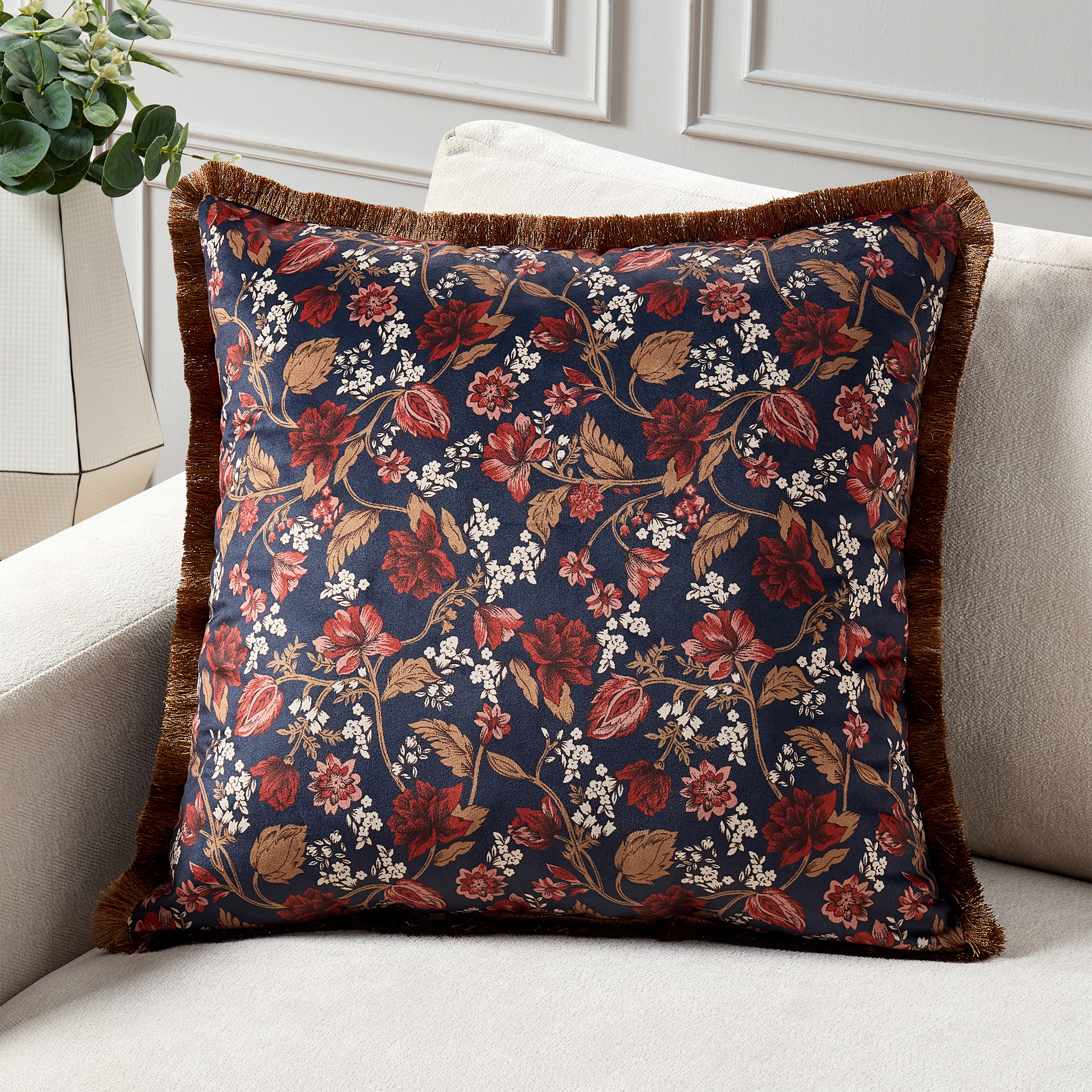 Home Decor Collection 20" x 20" Greystone Floral Pillow photo 2