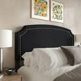 thumbnail image 2 of Home Design Bowie Full Upholstered Headboard with Adjustable Height and Nailhead Trim, Black, Easy Assembly, 2 of 4