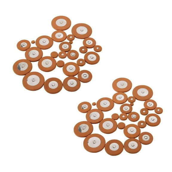 50 Pcs Professional Leather Tenor Saxophone Pads Orange Sax Pads Replacement Woodwind Musical Instruments Parts,brown