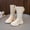 White, variant on Girls Fall Winter High Top Zipper Boots Fashion Casual Leather Style Long Boots for Kids