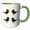Green/White, variant on 3drose, Four Calling Birds Retro Mid-century Cut-out, 11oz Magic Transforming Mug