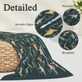 thumbnail image 2 of Green Dinosaur Pillow Covers, Linen Long Throw Pillow Case, Vintage Letters Farm Animals Holiday Pillow Protector Decorative Cushion Cover for Living Room/Bedroom 20" x 30", 2 of 8