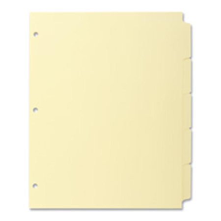 - Plain Tab Indexes- 3HP- 5-Tab- 11in.x8-.50in.- Canary