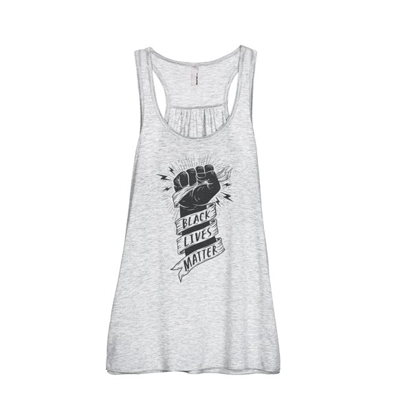 Black Lives Matter Women's Fashion Sleeveless Flowy Racerback Workout Yoga Tank Top Sport Grey 2X-Large