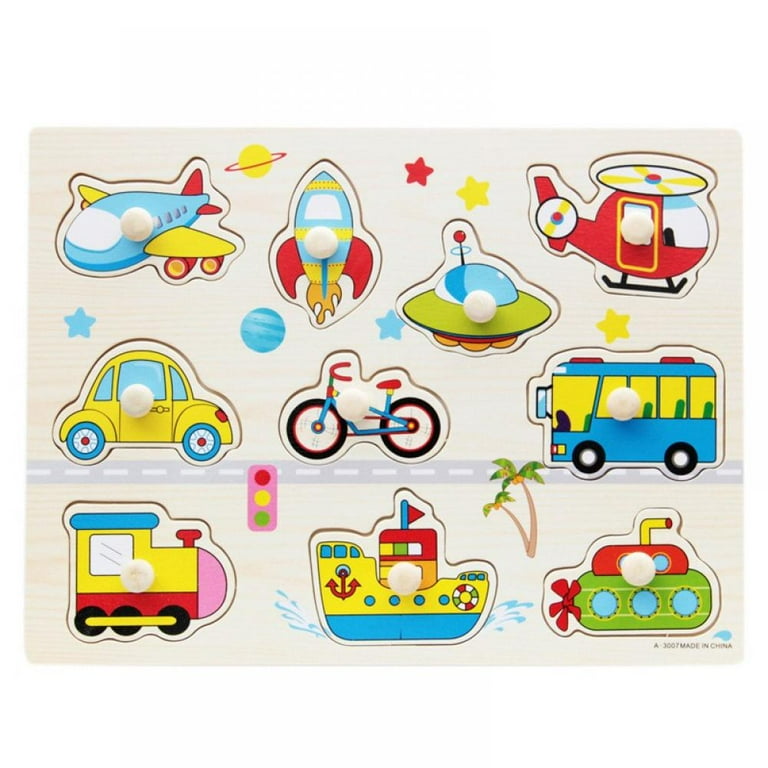 Wooden Puzzles for Toddlers Transportation Vehicles Puzzles Toddler Learning Puzzle Toys for Kids 2 6 Years Old Boys Girls Early Education Puzzle